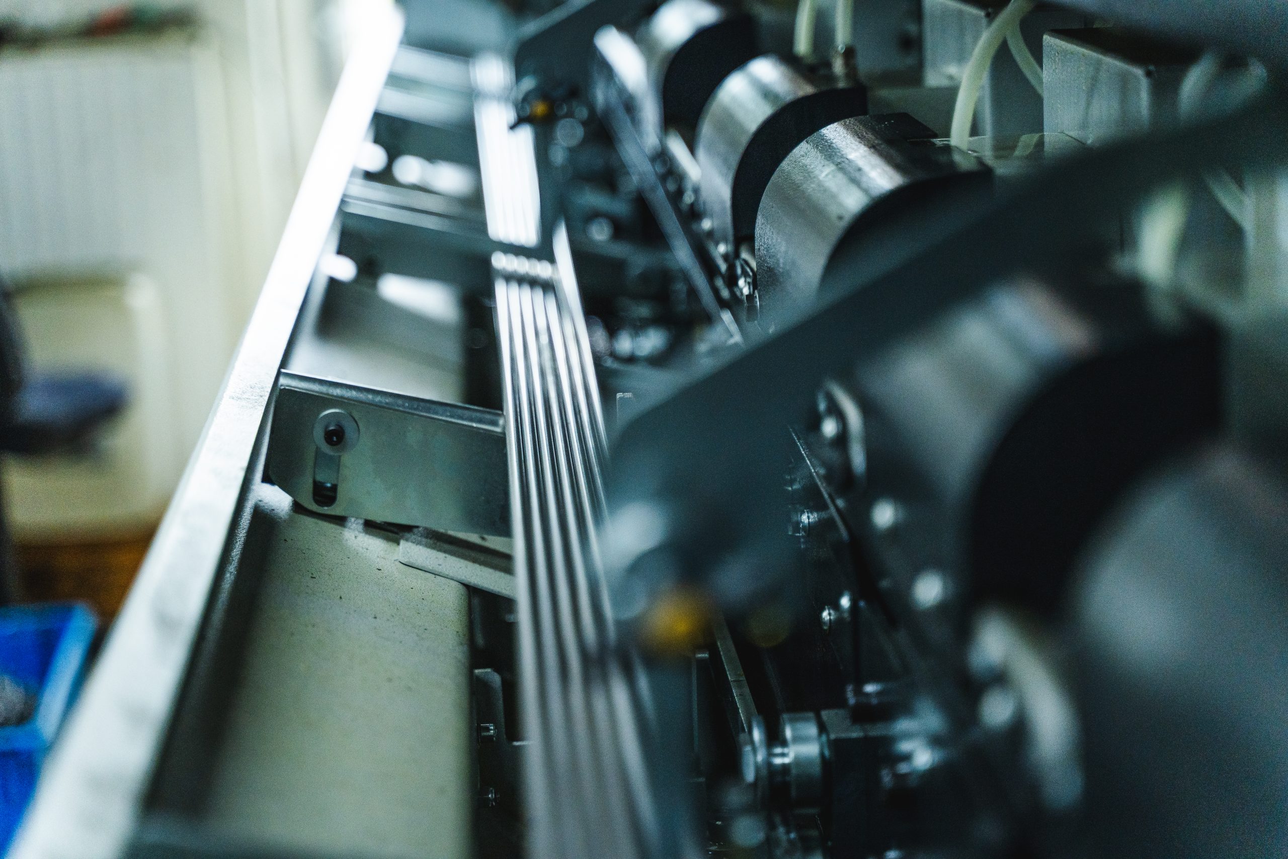 Producerende machine, van dichtbij gefotografeerd.
